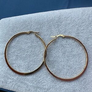New Stainless Steel Elegant Gold Hoop Earrings